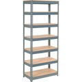Global Industrial Extra Heavy Duty Shelving 36W x 24D x 84H With 7 Shelves, Wood Deck, Gry B2297244